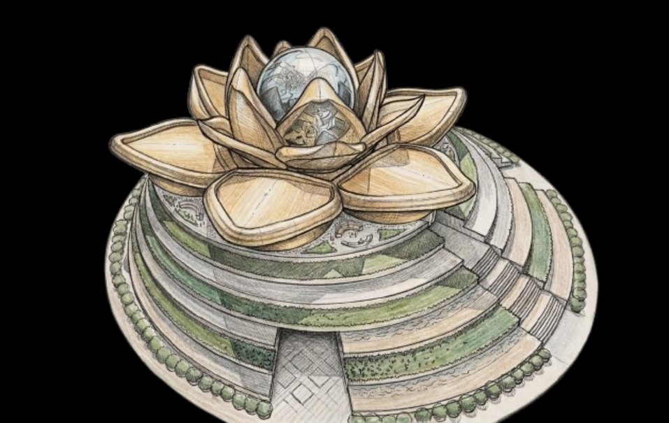 Buddhist Resource Center, interior design render by Nikita Raj, image 1