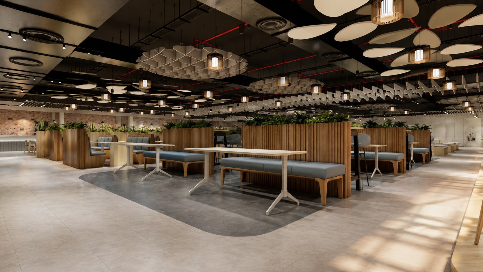 Samsung Cafeteria, interior design render by Nikita Raj, image 2