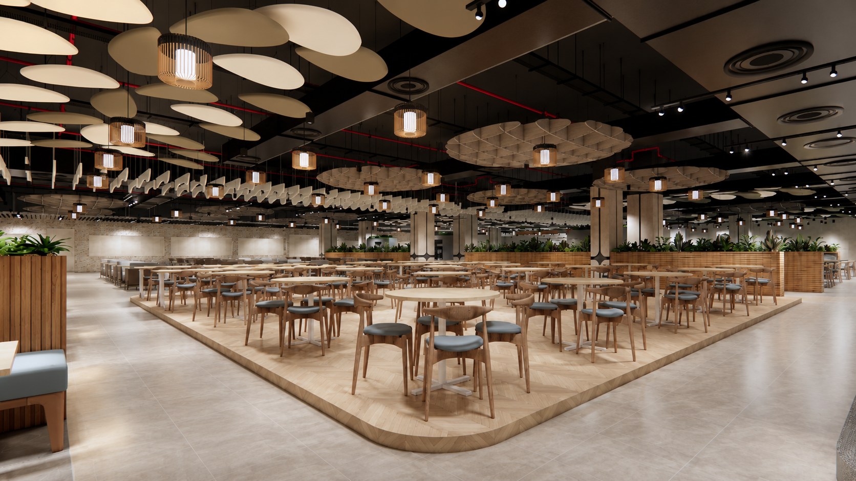 Samsung Cafeteria, interior design render by Nikita Raj, image 3