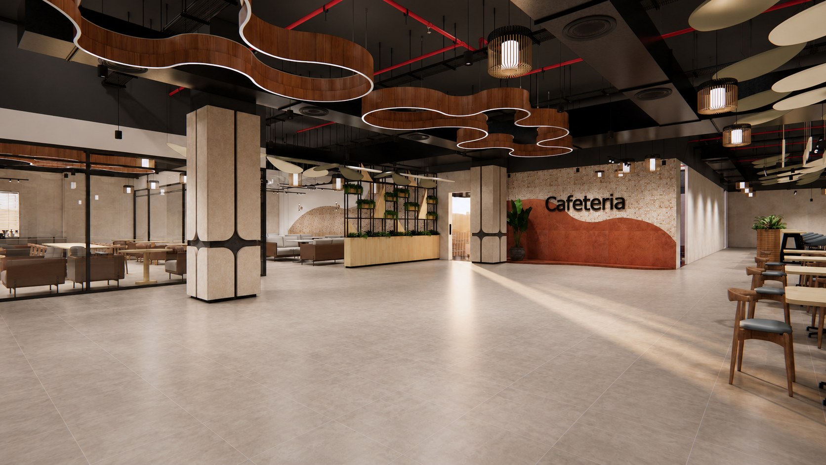 Samsung Cafeteria, interior design render by Nikita Raj, image 4