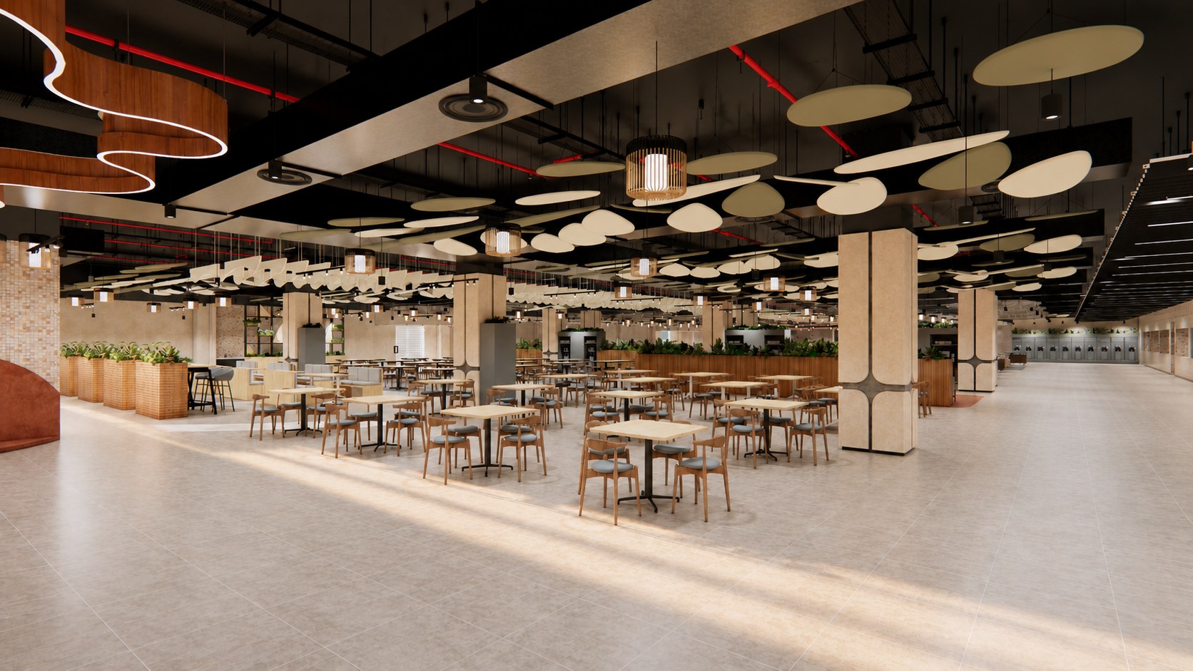 Samsung Cafeteria, interior design render by Nikita Raj, image 5