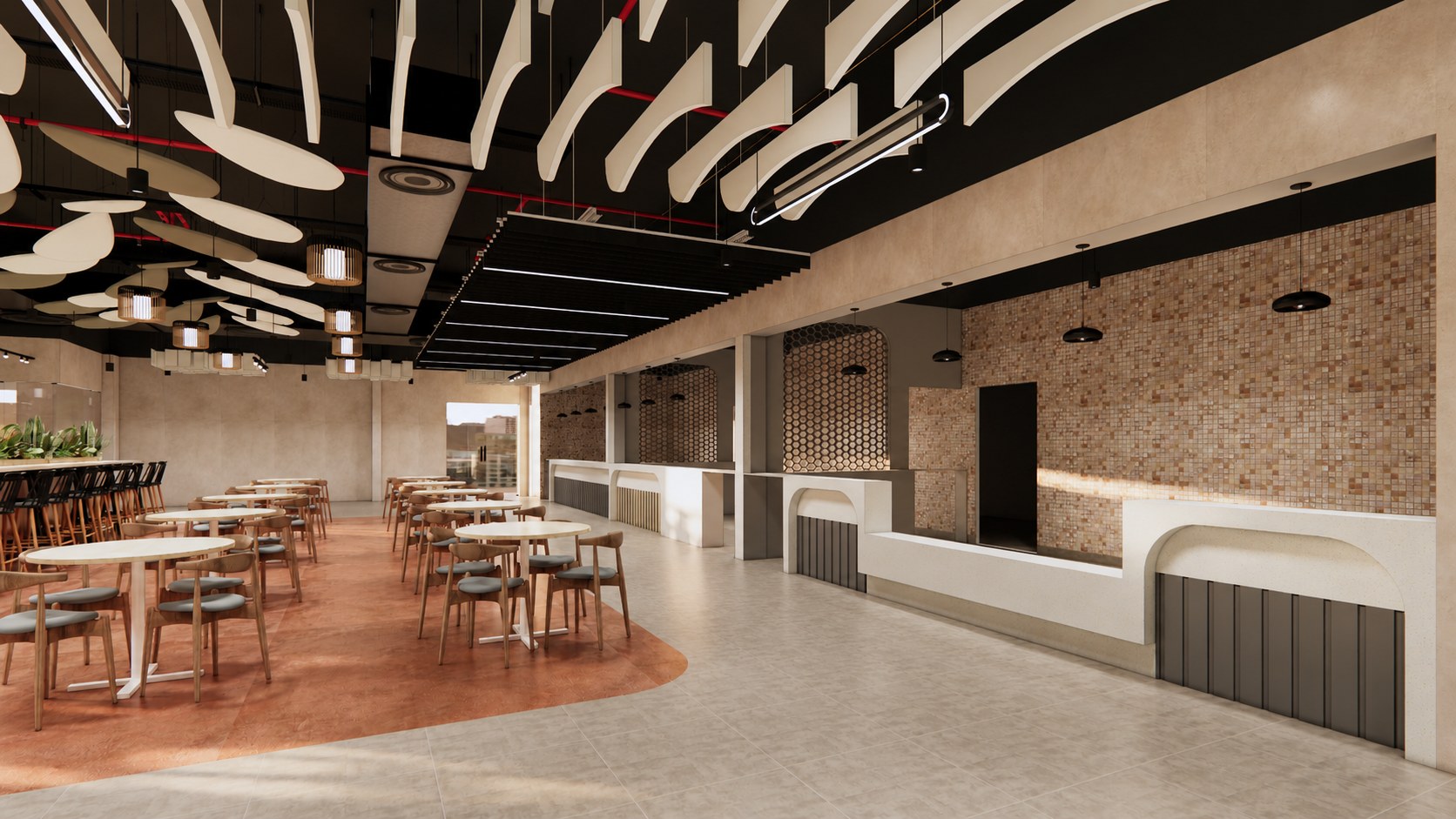 Samsung Cafeteria, interior design render by Nikita Raj, image 6