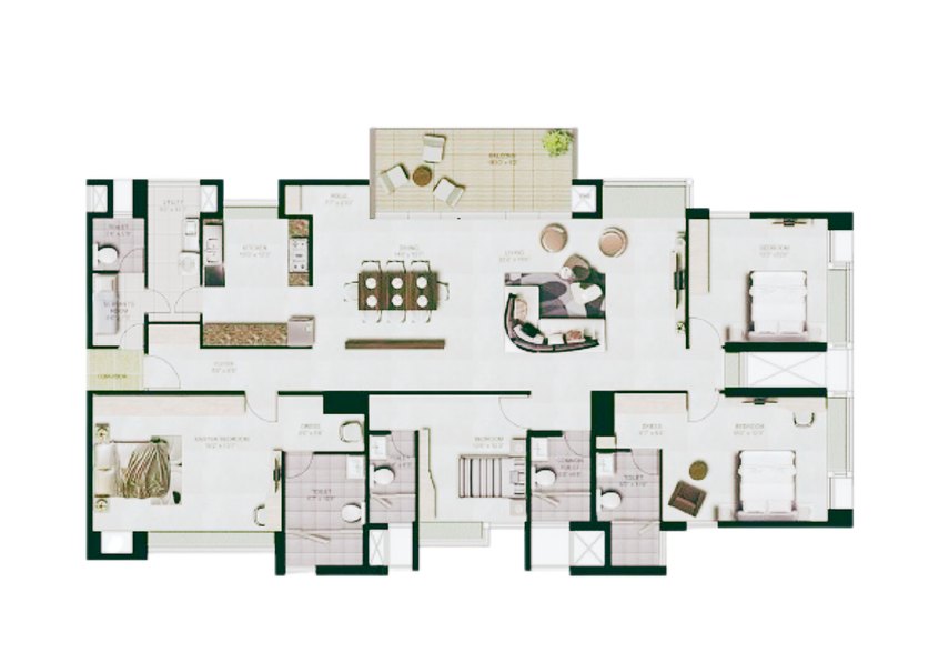 Residential floor plan by Nikita Raj