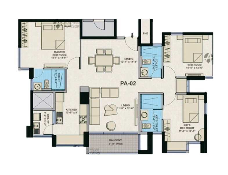 Residential floor plan by Nikita Raj