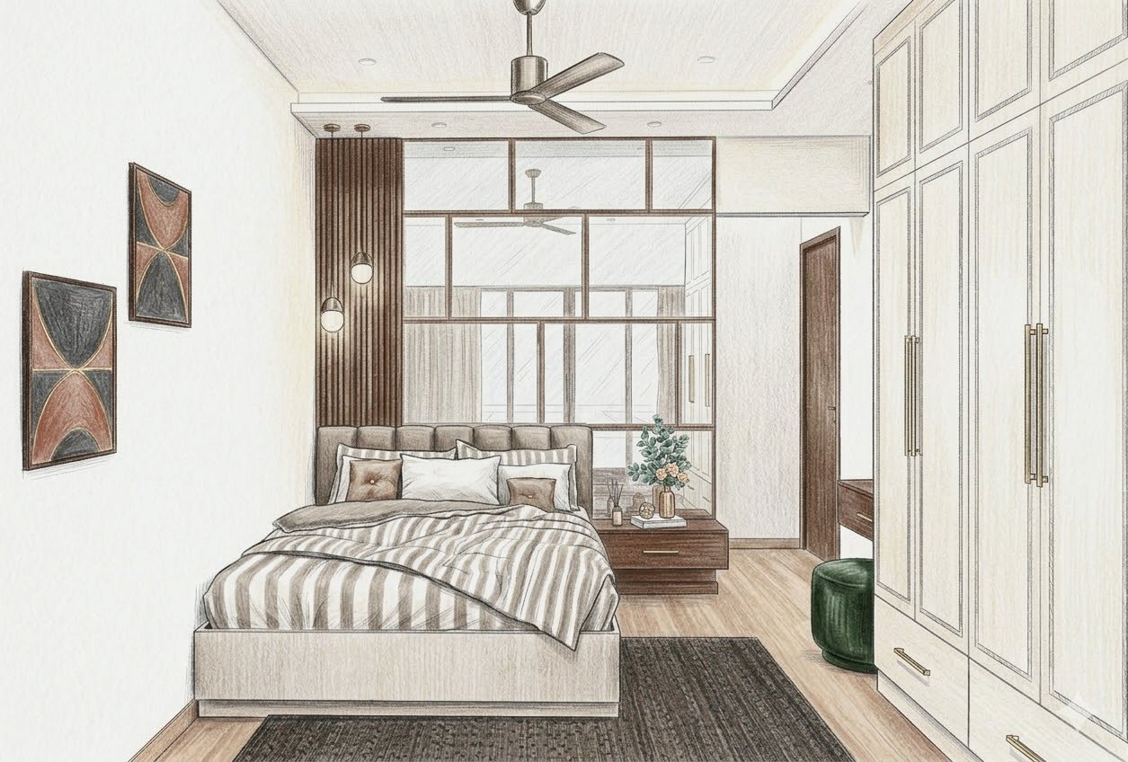 Residential, interior design render by Nikita Raj, image 1