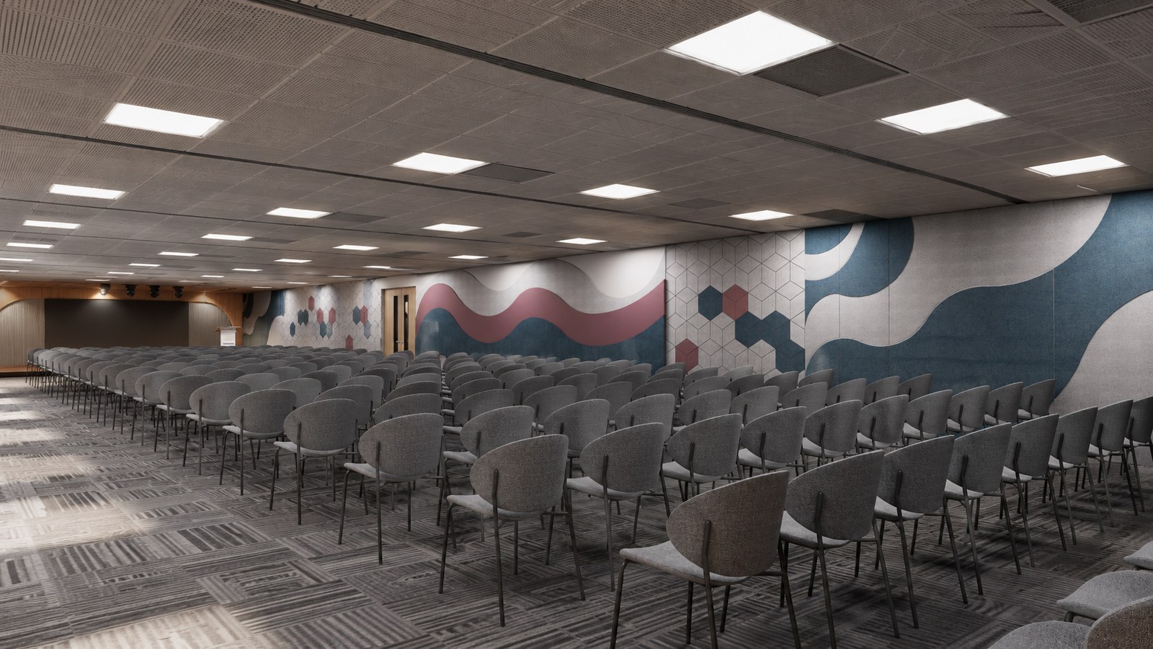 Samsung Training Centre & Auditorium, interior design render by Nikita Raj, image 2