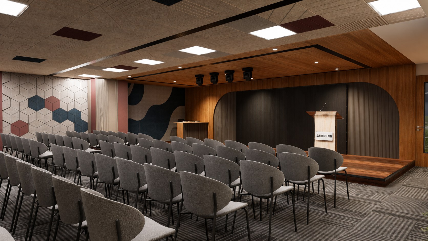 Samsung Training Centre & Auditorium, interior design render by Nikita Raj, image 4